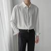 Men's Korean Style Ice Silk Long-Sleeve Summer Shirt - Casual, Loose, High-Drape, Light Mature Look