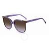 Carolina Herrera Brown Shaded Violet Square LadieS SunglaSSeS Ch 0062 S 0e53 Qr 57