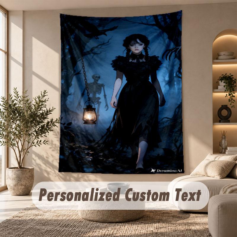 Wall Hanging Tapestry Art Cloth Bedroom Room Background DecorWednesday Addams