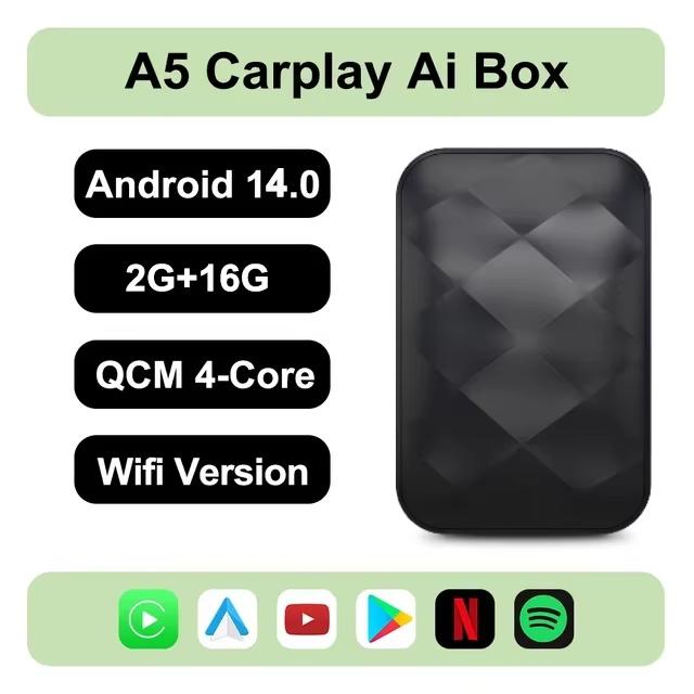 3 в 1 Android14 Беспроводной Carplay Android Auto 2025 Новый Адаптер Обновление Plug&Play Для Youtube Netflix Донгл Беспроводной Автомобильный AI ТВ-БОКС