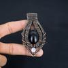 Black Obsidian Eye Pendant Gemstone Handmade Jewelry, 999 Copper Wire Wrapped Pendant, Gift For Wife Jewelry