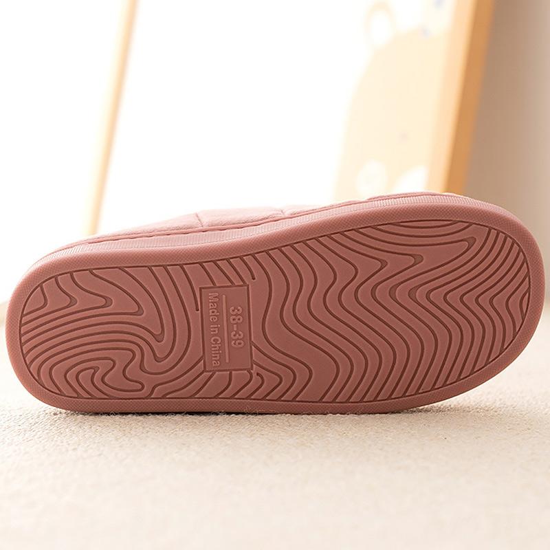 Женские зимние тапочки из флока в полоску, удобная домашняя обувь, короткие плюшевые меховые тапочки, женская домашняя милая хлопковая обувь