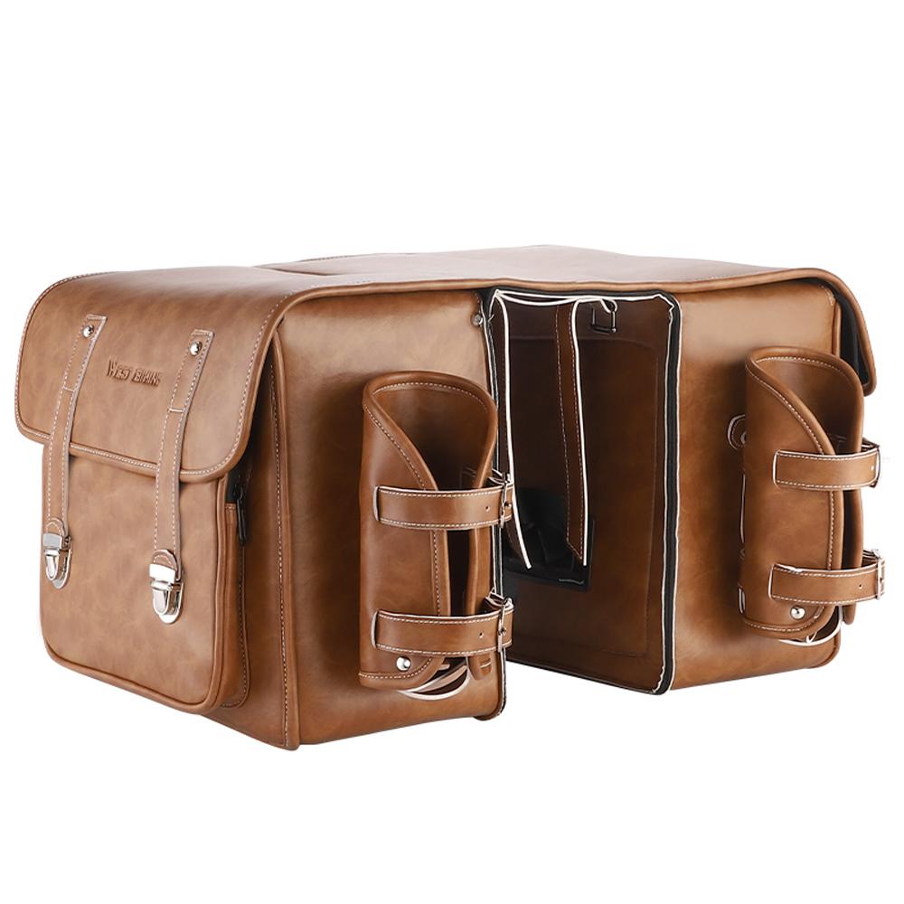 Кожаная сумка на заднее сиденье велосипеда в стиле ретро, ​​большая вместительная сумка на заднее сиденье велосипеда, универсальные сумки для велосипедных сидений