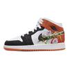 Кроссовки Air Jordan 1 Mid GS Floral для детей, оранжево-бело-черные DQ8390-100