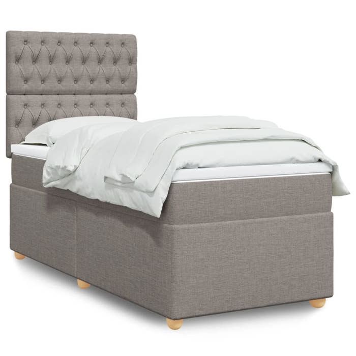 Cadre de lit avec matelas - Maison Exclusive - 80x200 cm - Tissu taupe - LED réglables