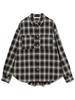 Женская оверсайз рубашка в клетку омбре Ray Beams, Черная, Один размер, Большой/Размерный Рубашка/Блузка