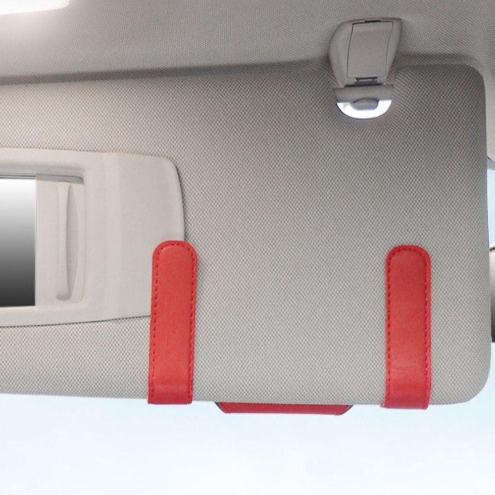 Solid Color Car Sunglasses Case Magnetic Fastener Sun Visor Storage Trendy Car Glasses Box Auto