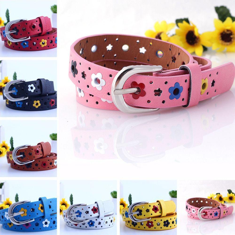 Girls PU Leather Kids Unisex Adjustable Belts Children Belt Waistband Waist Belt