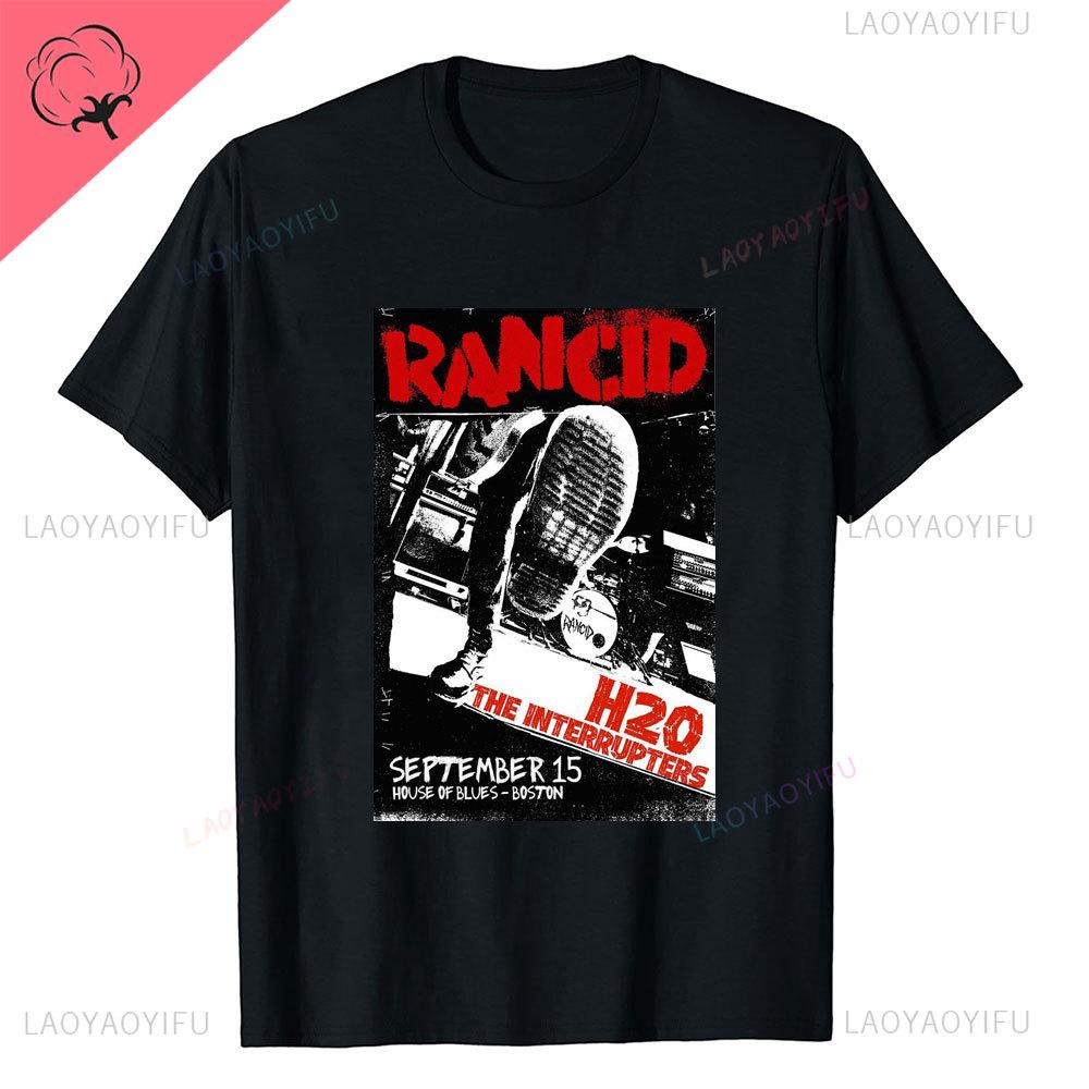 Футболка с коротким рукавом Rancid Band для мужчин, летняя, американский стиль, принт, крутая, чистая, полурукава, модная, с принтом, топ