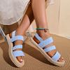 Fashion Women Sandals 2024 New Fashion Trend Anti-slip Sandals Women Wear-resistant Multi-color Matching Elastic Flat Shoes for Women