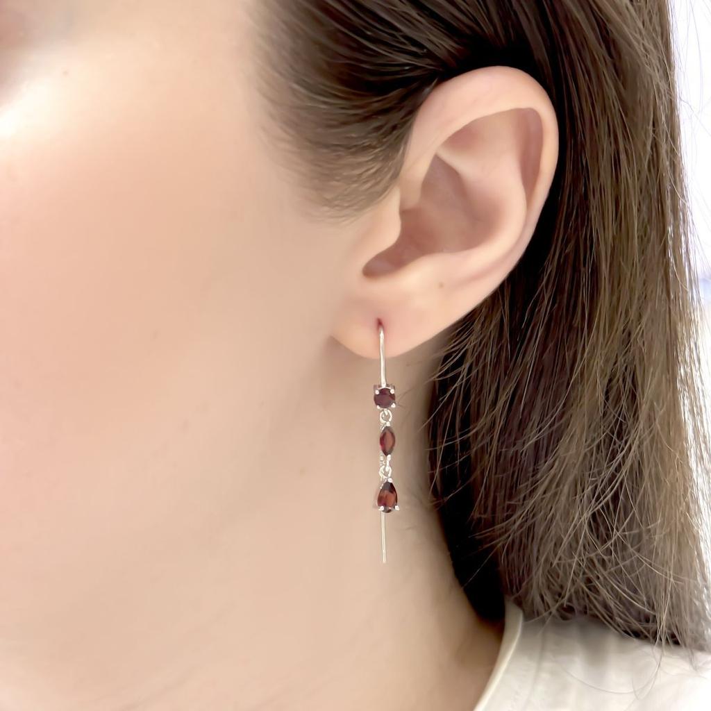 Серебряные серьги с натуральным гранатом 2.69ct (2167471)