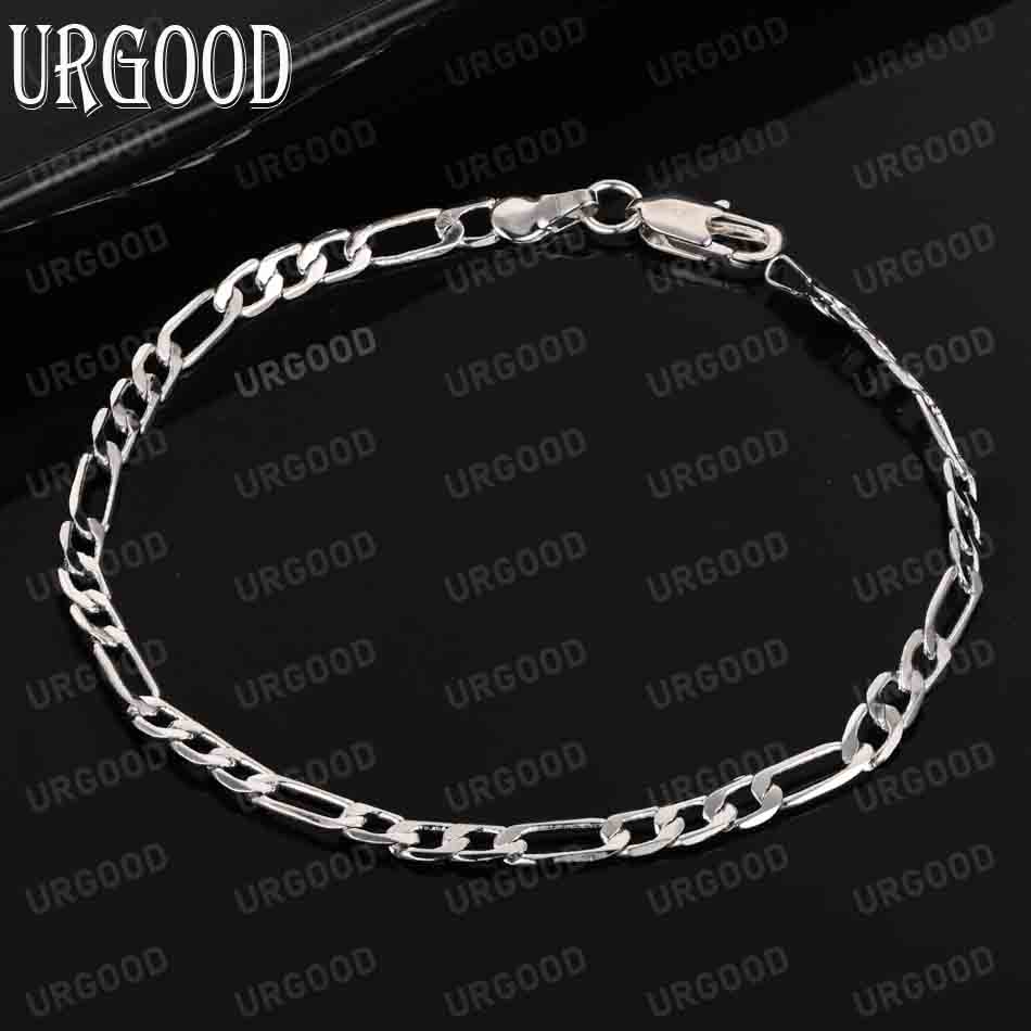 Браслет из стерлингового серебра 925 пробы с боковой цепочкой 4 мм, свадебные украшения