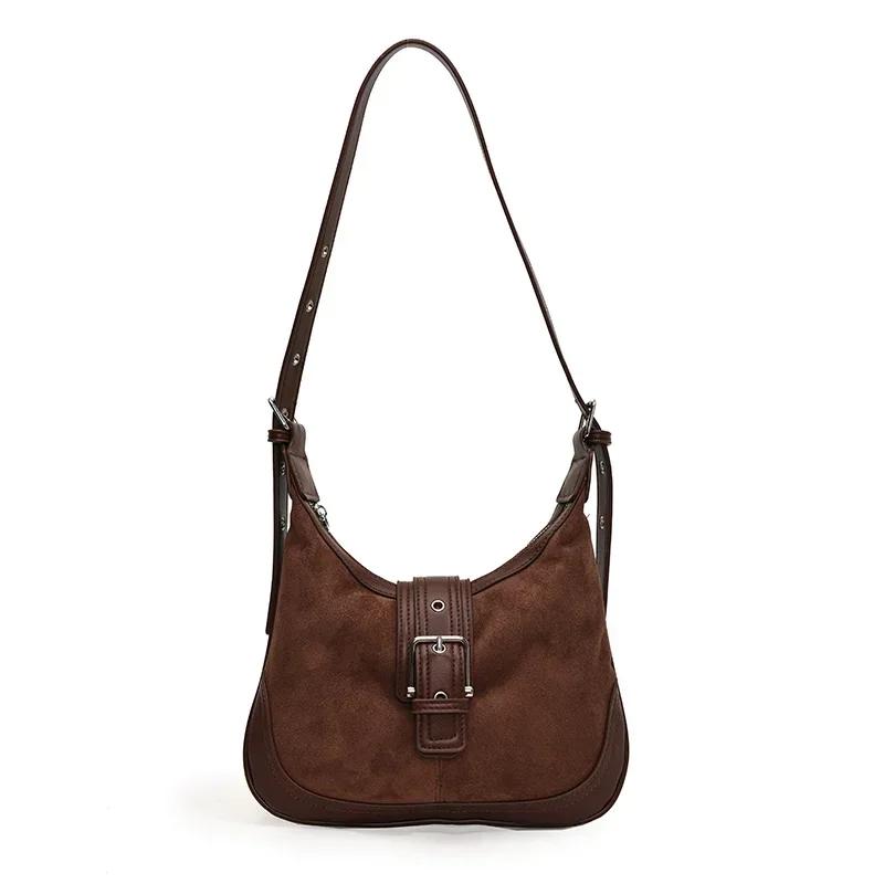 Большая матовая сумка для женщин, новая осенне-зимняя универсальная повседневная сумка через плечо, большая вместимость, водоизмещающая сумка