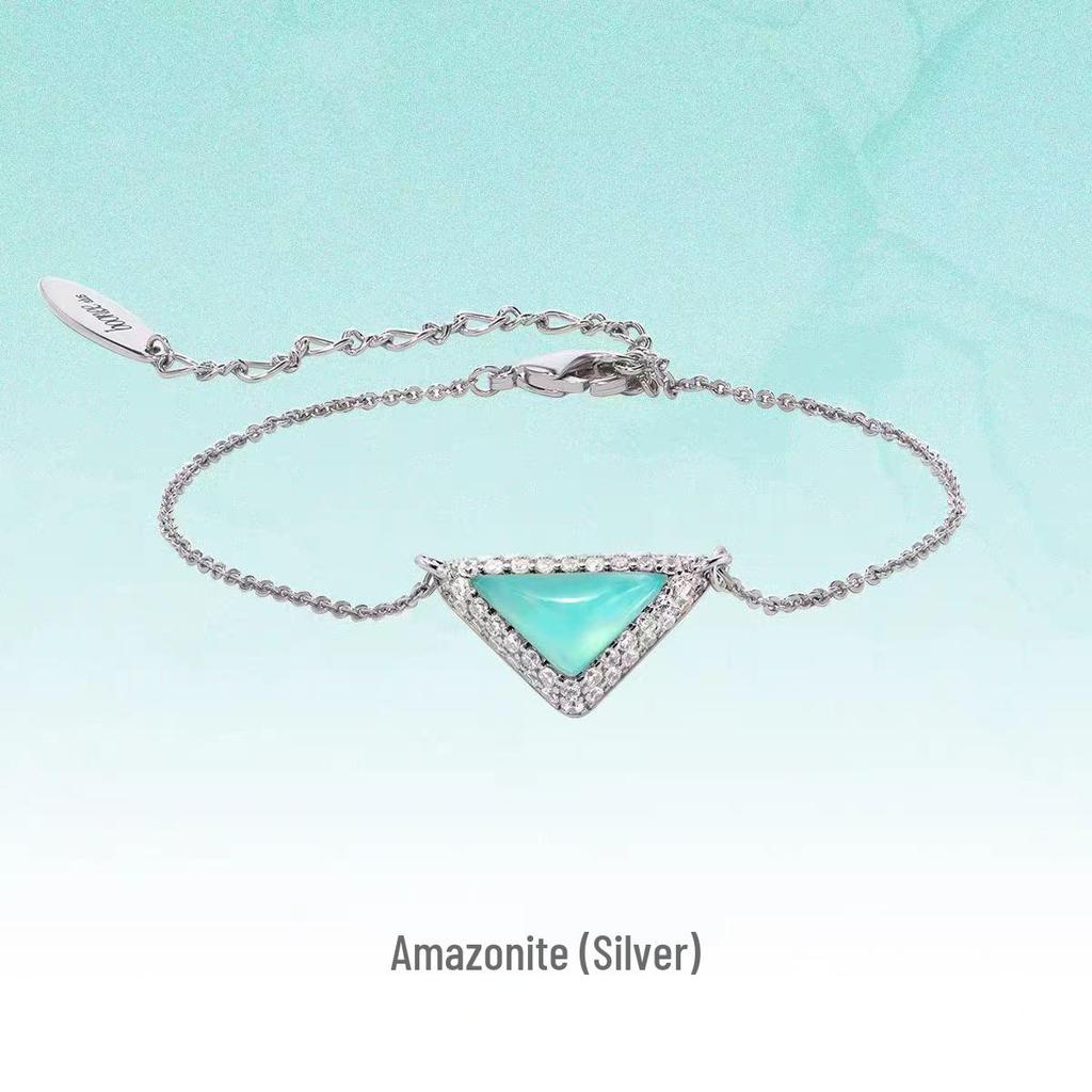 Ожерелье из натурального камня треугольной формы с бриллиантами - Роскошное, изысканное и универсальное колье-цепочка для ключицы для создания высококлассного стиля.