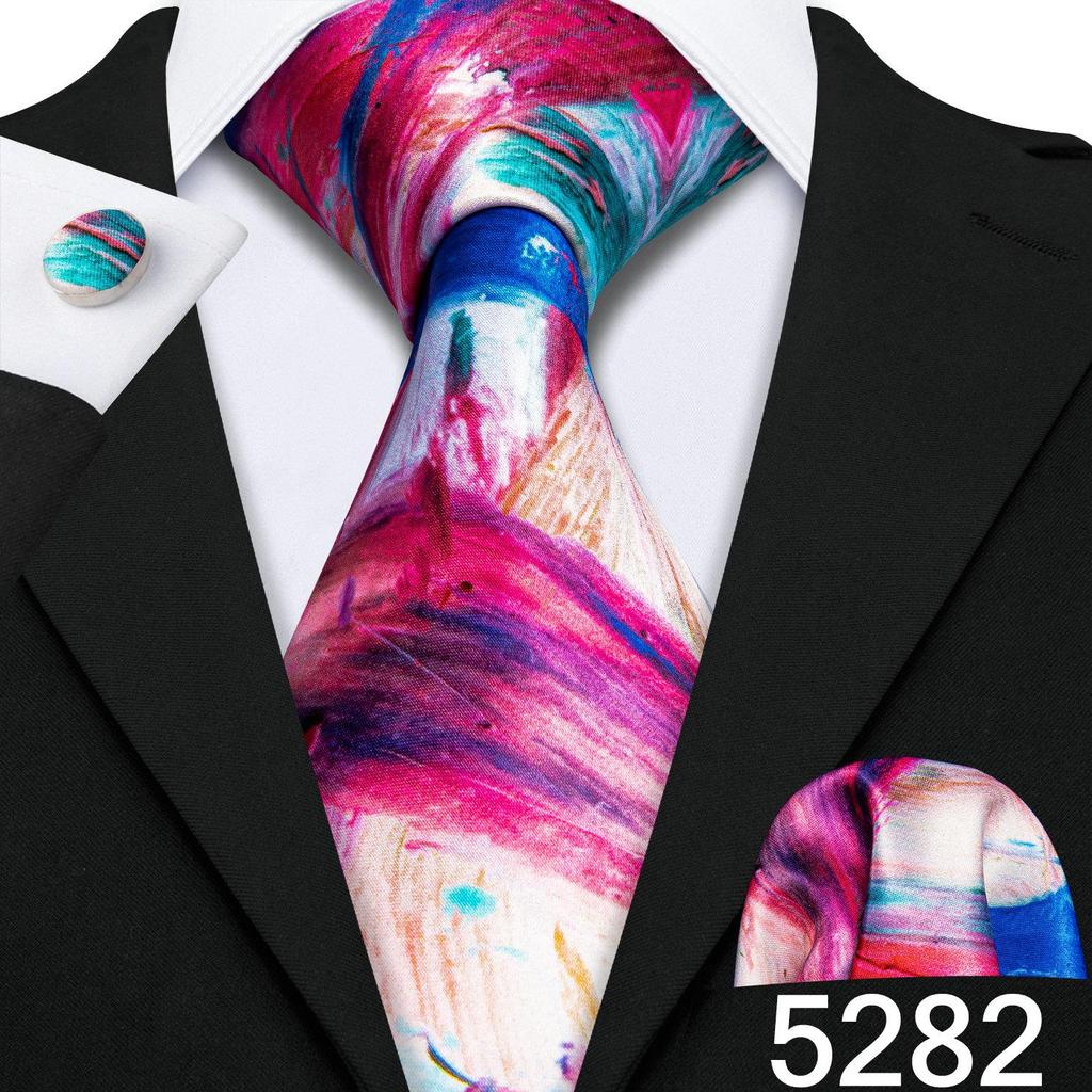 Мужской галстук Barry.Wang, жаккардовый шелковый галстук с узором пейсли, набор квадратных запонок с карманом