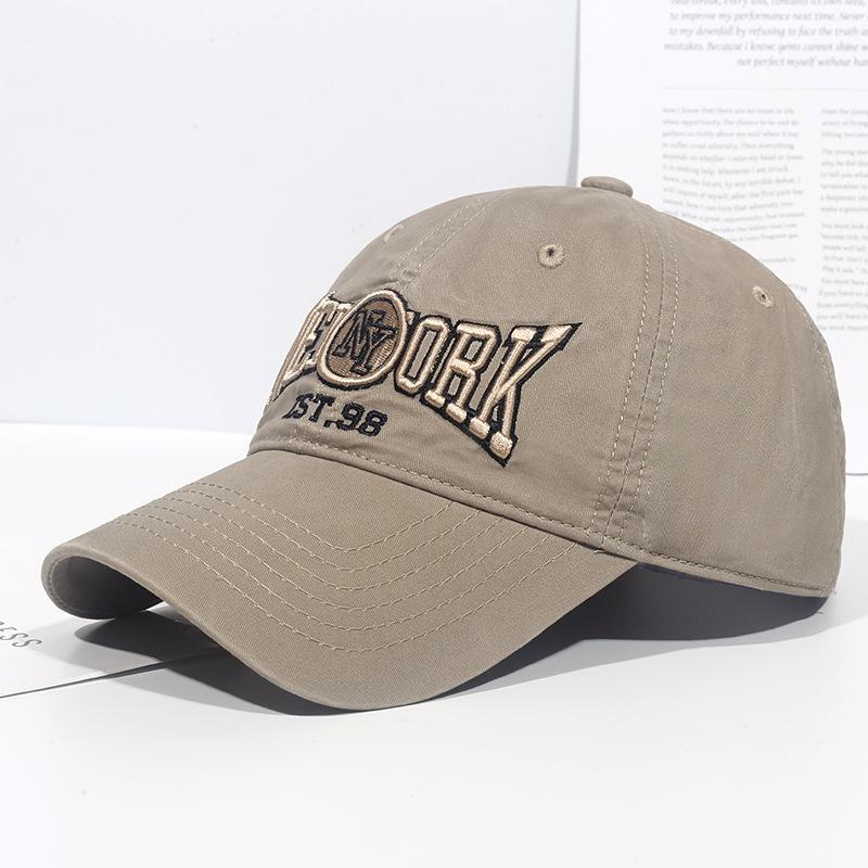 Fashion Hat Women's New Soft Top Stick Baseball Cap Korean Version Letter Embroidery Washed Cap