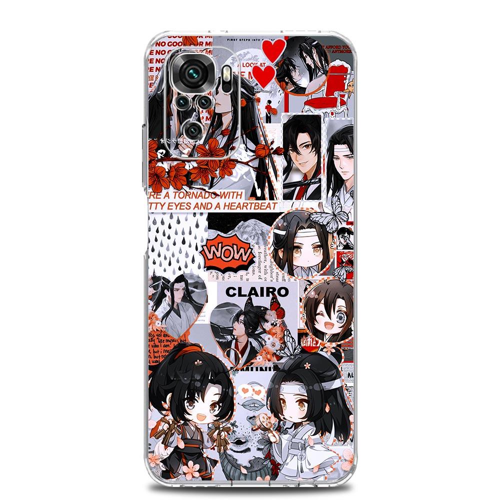 Квадратный прозрачный чехол для телефона Xiaomi Redmi Note 12 11 9S 9 8 10 Pro + 7 8T 9C 9A 8A K40 игровой чехол Mo Dao Zu Shi Wei Wuxian Anime