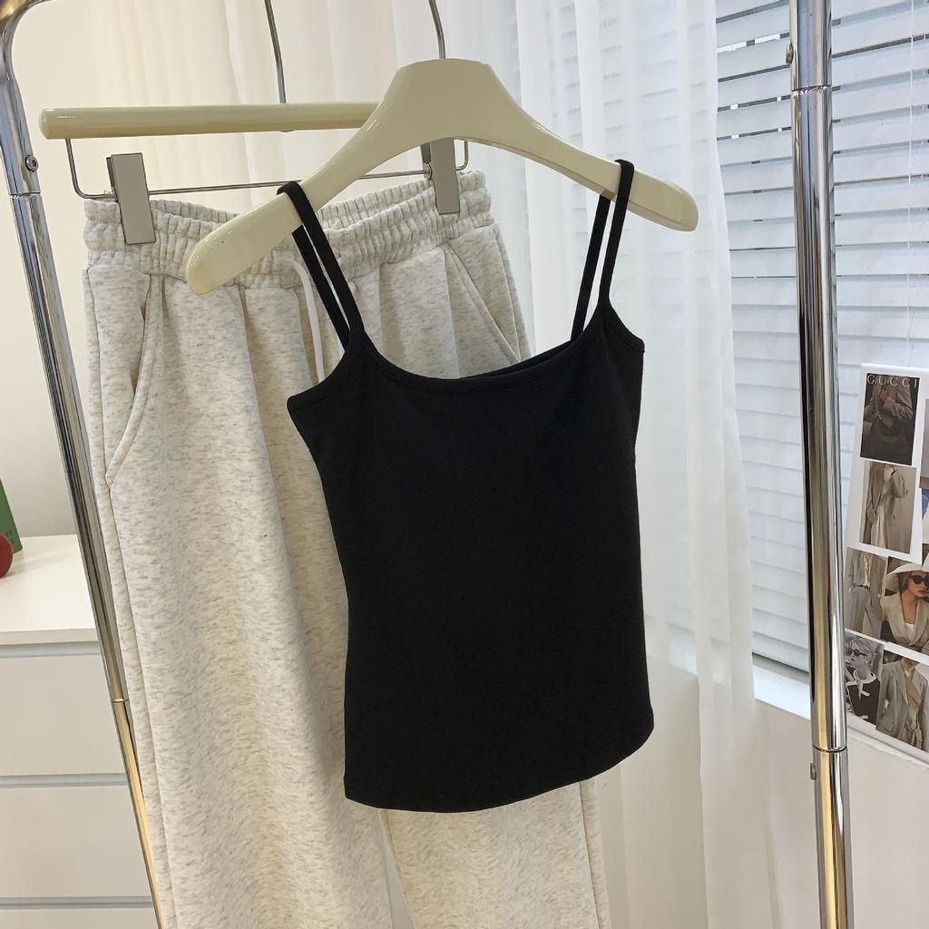 Майка-топ для женщин с нагрудными вкладышами в качестве основы, фиксированная цельная чашка, нижнее белье