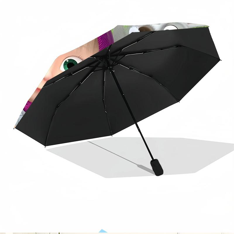 cartoon animation Print Automatic Open Close Umbrella, Portable Foldable Umbrella, for Outdoor Commute Camping Trip, Ideal Birthday Gift