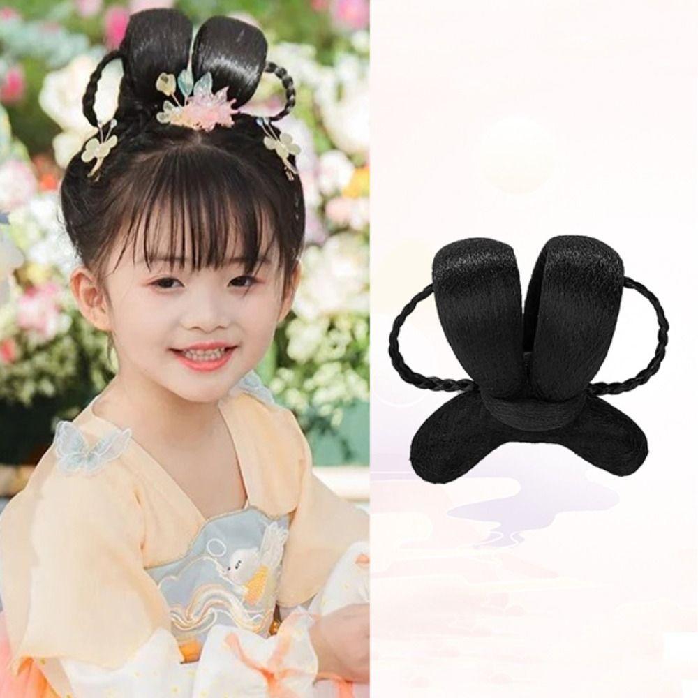 Детский парик-шиньон для прически Ханфу для девочек, парик для косплея Ханфу, прическа в китайском стиле, принцесса, головной убор