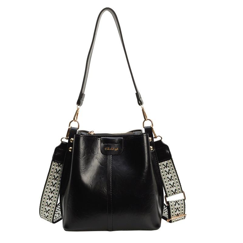 Сегодняшние популярные сумки, сумки-ведра, новые женские плечевые сумки высокого класса, осенне-зимние ретро широкие плечевые ремни, сумки через плечо.