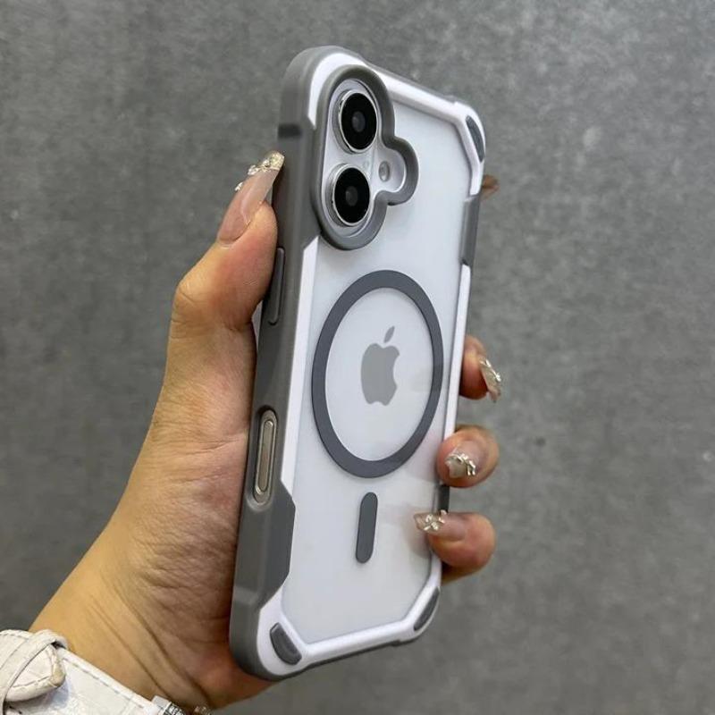 Яркий Цвет Магнитный Для Magesafe Беспроводной Зарядки Чехол Для iPhone 17 Pro 16 13 14 12 15Pro Max Прозрачный Ударопрочный Бампер Чехол