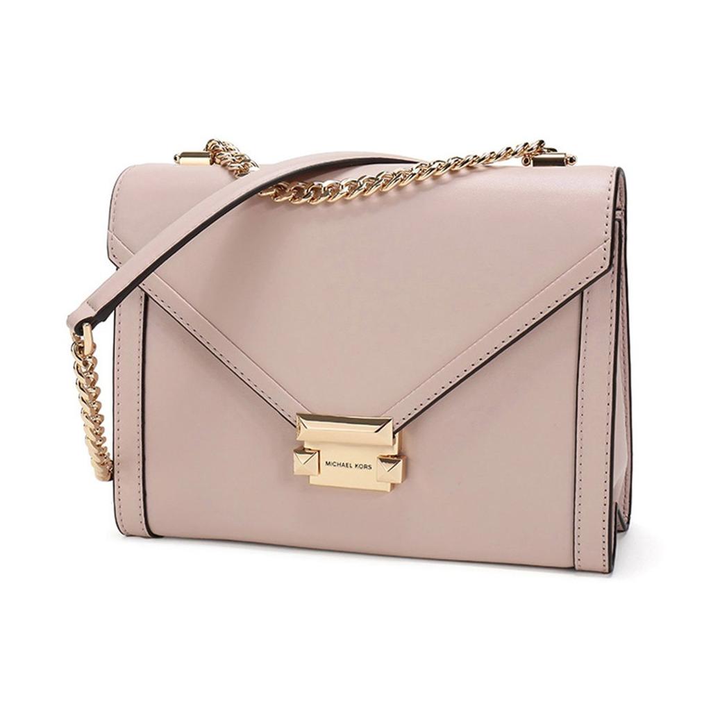 Michael Kors Кожаная сумка-конверт Mk Whitney Женская сумка через плечо Светло-розовая 30T8GXIL3L-SOFTPINK