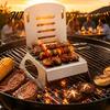 Portable Barbecue Tool Stainless Steel Chair Chicken Roaster Rack, Metal Vertical Stand for Shaped Whole And Vegetables, Outdoor Cooking Camping Party