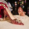 Fashion Outer Wear Versatile Niche High-end Sense Beautiful Bride Shoes 2025 Spring and Summer New Wedding Shoes High Heels Women