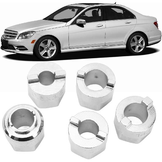5pcs Strut Nut Socket Set Replacement for C Class W203 W209 CLK, Front Suspension Strut Nut Socket Tool Set Includes 5 Different Sizes Sockets for