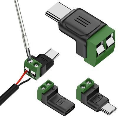 Беспаечный штекер USB C на 2-контактный терминальный адаптер Type-C на 2-контактный разъем для зарядки Телефон Ноутбук