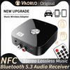NFC Bluetooth 5.3 Audio Receiver 3.5mm AUX R/L RCA Stereo HIFI Music Wireless Adapter With Mic USB U-Disk Play Remote Control