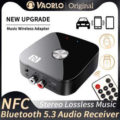NFC Bluetooth 5.3 аудио приемник 3,5 мм AUX R/L RCA стерео HIFI музыкальный беспроводной адаптер с микрофоном USB U-Disk Play пульт дистанционного управления