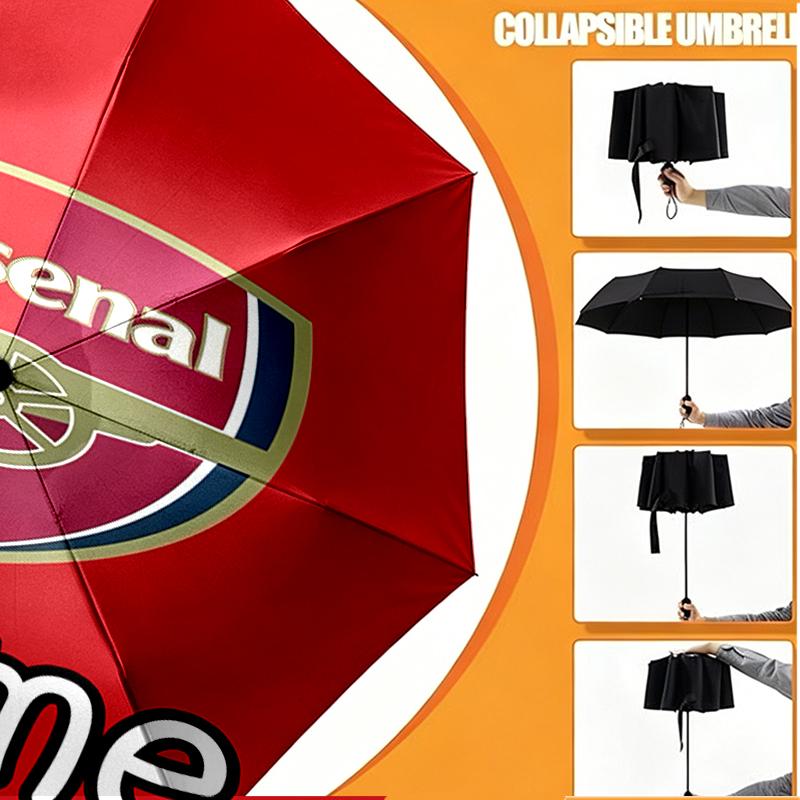 Custom Name Personalized football team Print Umbrella, Auto Open Close, 8‑Rib Sturdy Frame, Commute Camping Hiking Use, Birthday Gift