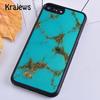 Krajews Бирюзовый Цветочный Павлиний Перо Чехол-Бампер Для iPhone 17 Air 16 15 14 plus 11 12 13 pro max coque