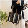 Women's Tote Bag Striped Crossbody Canvas Bag New Trendy Versatile Class Commuting Shoulder Bag