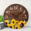 Современные Бесшумные Настенные Часы Деревянные Подвесные Настенные Часы Декор Креативные Часы Подсолнух Кофейня