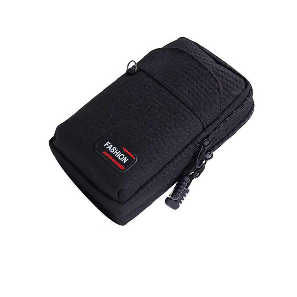 Nylon Colth Single/Double Layer Mobile Phone Bags Waist Fanny Pack Belt Waist Bag Men Phone Pouch
