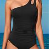 Solid Color Single Shoulder Sexy High Waist Backless One-piece Bikini Swimsuit Swimsuit Women