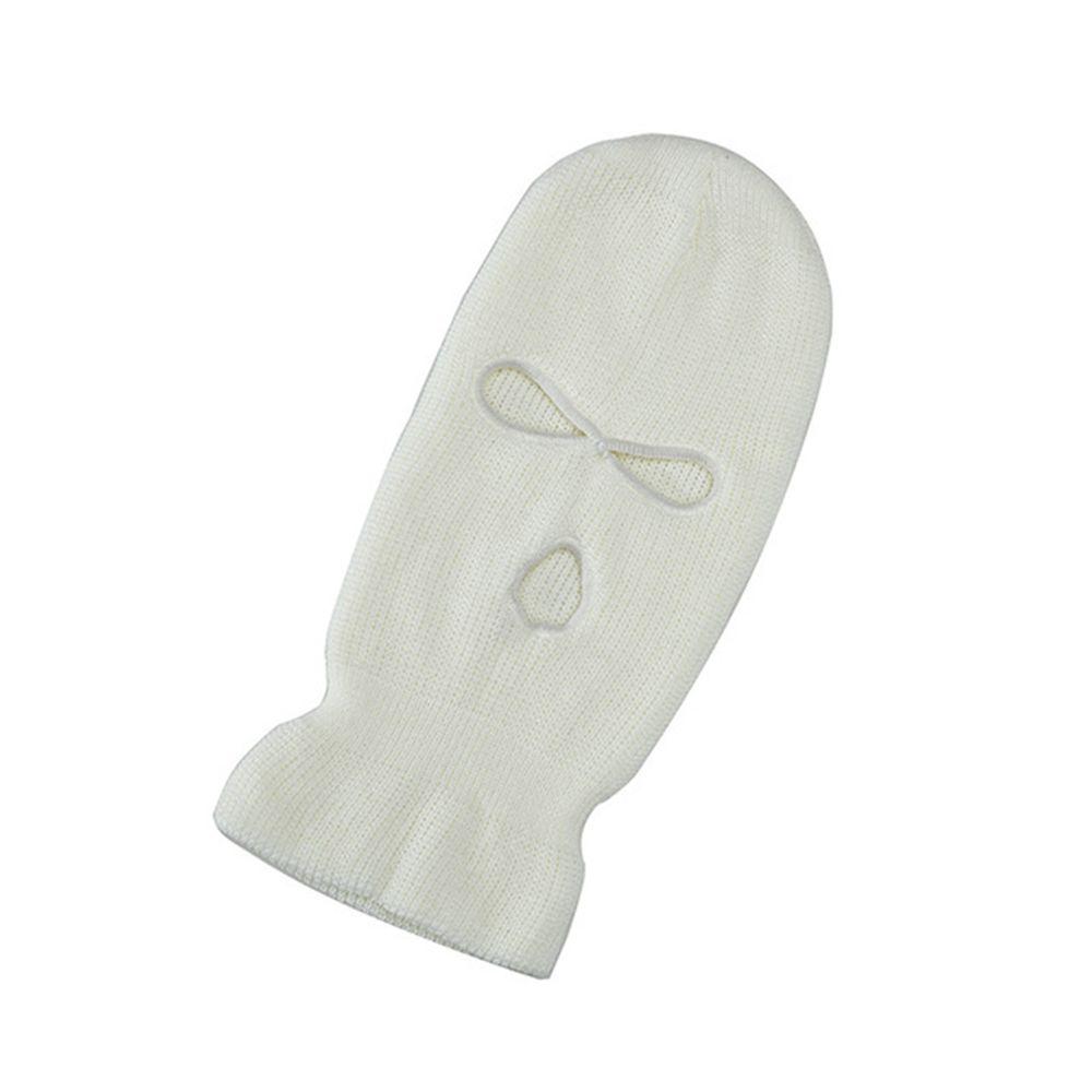 3 Holes Ear Protection Balaclava Scarf Women Winter Cap Knitted Hats Full Face Cover Beanies Hat