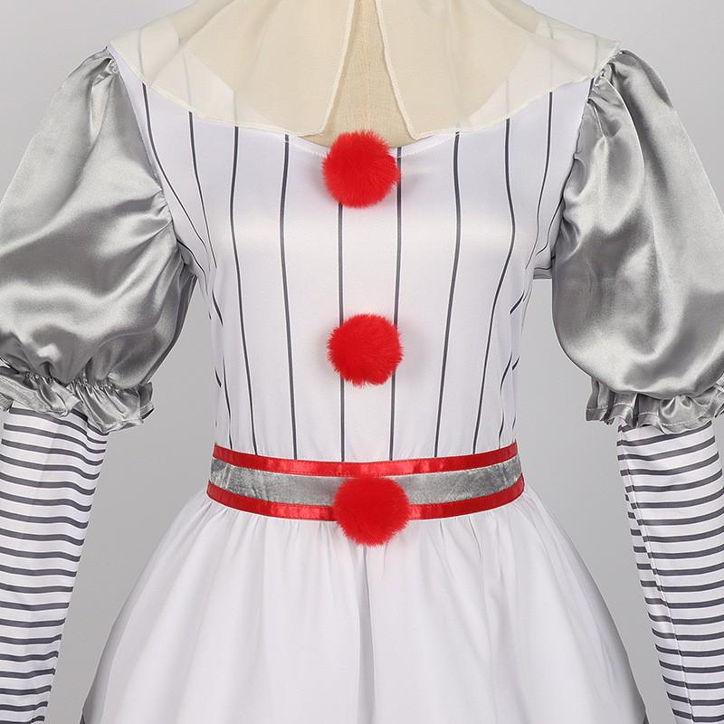 Halloween Clown Costume Women Scary Role Play Outfit Party Dress Up Themed Event Cosplay Suit