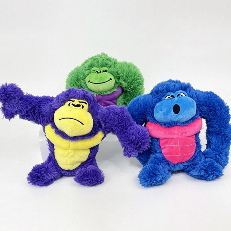 Fun Dog Gorilla Plush Toy with Crumpled Paper Noise, Anti-bite, Interactive Puppy Toy, Decompression