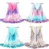 Silk Scarf Peony Tulip Flower Size Beach Scarf Chiffon Scarf Variegated Shawl Sunscreen Long Section