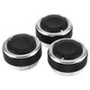 3Pcs Car Air Conditioning Knob Switch Engine Start Rotation Button Outer Covering( Black )