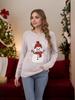 European and American Autumn and Winter New Christmas Sweater Christmas Cute Snowman Embroidered Pullover Knit Sweater for Women