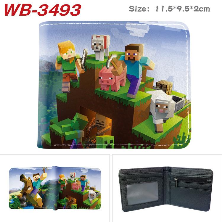 Virtual World Game Peripheral Wallet Cartoon Print Short Fold Card Holder Unisex 1pcs
