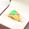 Jade Oval Cut With 925 Sterling Silver Gold Plated Ring For Men's #B179 JL375675743798