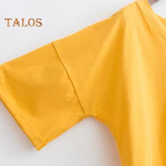 Летняя укороченная футболка с v-образным вырезом и коротким рукавом сзади, Полая футболка на шнуровке, однотонный пуловер свободного покроя, топы, уличная одежда