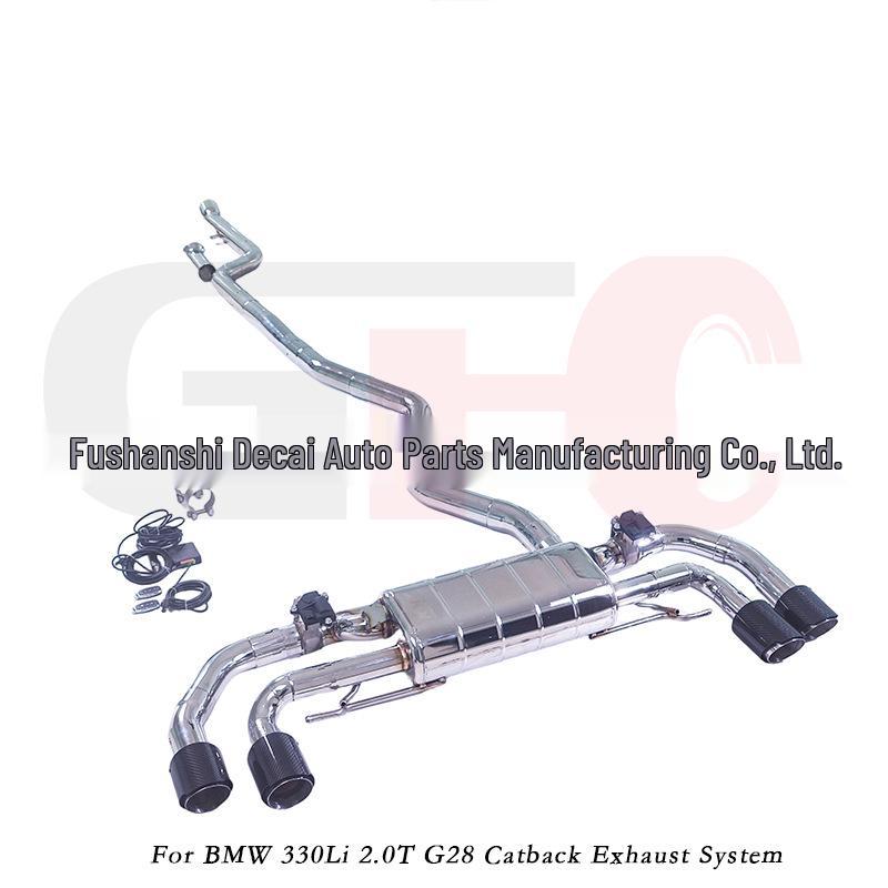BMW 330Li (2019-2024) G28 2.0T GFC Quad Exhaust: Modified Center & Rear Sections with Single Pipe and Dual Valves