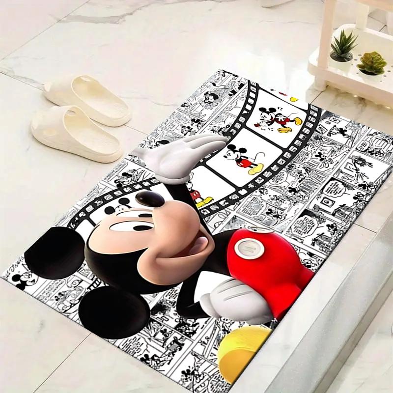 1Pc Mickey Mouse Comic Strip Rug, Office Carpet Indoor Outdoor Doormat, Non-Slip, Comfortable, Living, Christmas Halloween, Xmas Gift Y1400